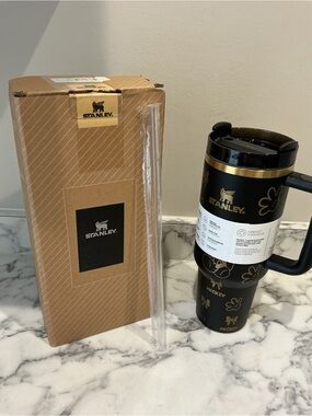 Stanley Black and Gold Mickey Handle Travel Tumbler
